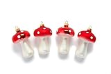 HEITMANN DECO Ornament Glas Fliegenpilze - Behang Set aus Glas - 4teilig - Rot, Weiß - zum Aufhängen - Christbaumschmuck