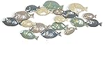 PIAOLIGN Metall Wandkunst Dekoration Metallwanddekoration, dreidimensionale Anhänger schmiedeeiserne Fisch-Wandkunst, Haus-Ziermauer 3D modern 2 Stil (Farbe: 121.9x47cm) (Color : 119.4x43.8cm)