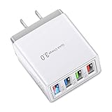 USB C Ladegerät Schnellladegerät, USB Adapter Steckdose, Netzstecker USB Quick Charge, USB Stecker, USB Ladegerät 3.5A Ladestecker USB 4 Ports Mit Intelligent Technologie USB Netzteil Kompatib