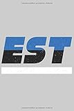 EST: Estland Notizbuch mit karo 120 Seiten in weiß. Notizheft mit der estländischen Flagg