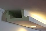 Moderne LED Stuck-Leiste, Licht-Profil für indirekte Wandbeleuchtung und Deckenbeleuchtung WDML-200A-PR von BENDU - z.B. für Wohnzimmer, Schlafzimmer oder Küche - ohne LED Stripes, Spots bzw. Downlig