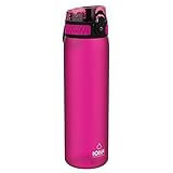 Ion8 Auslaufsichere Schlanke Trinkflasche, BPA-frei, Rosa, 500
