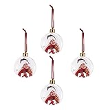 ifundom 4 Stücke Fotorahmen Christbaumschmuck Weihnachtsbaumkugeln Bilderrahmen Anhänger Christbaumkugeln Rund Foto Tannenbaum Kugeln Baumschmuck Weihnachtsdeko Hochzeit Party Deko Xmas Geschenk