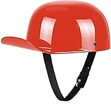 MRDAER Retro Motorradhelm Skull Cap Fashion Baseball Cap Erwachsene Open-Face Motorradhelme Retro Halbhelm für Roller MopedMänner und Frauen Street Cruiser Jet Style Helm ECE App