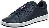 Tommy Hilfiger Herren Retro Tennis Cupsole Leder Sneaker, blau, 42 EU