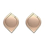 Unomor 2 Stück Flammenform 360 Grad Drehung Handy Metall Ring Halter Schnalle Ring Halterung Finger Gyro Ring Griff Handy Ständer Halter (Rosegold) für Telefon Dek