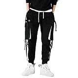 BGUK Herren Hose Cargohose Haremshose Overall Hiphop Punk Hose Jogger Sport Lose Freizeit Jogginghose Schw