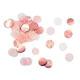 Oblique Unique® Papier Konfetti Tisch Streu Deko für Geburtstag Party Hochzeit Feier JGA Junggesellinnenabschied Schuleinführung Baby Shower Mädchen Roségold Rosé Weiß