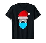 Weihnachtsmann Mütze Sonnenbrille Maske Santa Geschenkidee T-S
