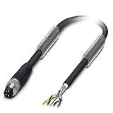 PHOENIX CONTACT SAC-4P-M 8MS/2.0-950 Bussystem Kabel, Interbus, 4 Polig, PUR Halogenfrei, Geschirmt, Stecker Gerade M8, 2m Kabellänge, 92.500g, Schw