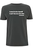 Supersonic Lyrics T-Shirt I Need to Be Myself Can't Be No One Else Liam Noel Gallagher 90er Jahre Song, grau, M