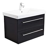 Villeroy & Boch SUBWAY2-0-80CM000104DE Waschbecken mit Unterschrank, Holz, anthrazit seidenglanz, 75 x 50 x 44