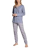 CALIDA Damen Midsummer Dreams lang Pyjamaset, Lovely Blue, 36-38