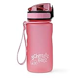 schmatzfatz trinkflasche kinder, 350ml, Rosa, BPA frei, Fruchteinsatz, 1-Klick Verschluss, kinder trinkflasche, trinkflasche k