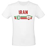 Shirt-Panda Fußball WM T-Shirt · Fan Artikel · Nummer 10 · Passend zur Weltmeisterschaft · Nationalmannschaft Länder Trikot Jersey für 2022 · Herren Damen Kinder · Iran M