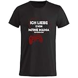 T-Shirt Herren - Gamer Shirt - Ich Liebe es, wenn Meine Mama Mich zocken lässt - Nerd Geschenke schwarz M
