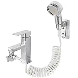 Fuutuu Badaccessoires Waschbeckenbrause Wasserhahn Aufsatz Handbrause für Waschbecken Brauseschlauch mit Duschkopf Waschbeckendusche Friseur Camping Armatur Verlängerung Flexibel Wohnmob