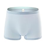 Herren Boxershorts für Männer Weich Atmungsaktiv Baumwolle Unterhosen Unifarben Slim Stretch Eisseide Nahtloser Weich Atmungsaktive Unterwäsche Basic Herren Boxershorts Stretch Slip R