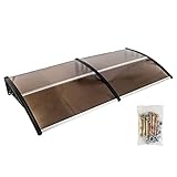 JIASHIQI 300 * 100cm Baldachin, Braune Tür- Und Fenstermarkise,Pultvordach Vordach Türdach Sonnenschutz Pultbogenvordach Vordach Regenschutz Überdachung (Color : Brown, Size : 200 * 100cm)