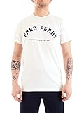 Fred Perry Herren-T-Shirt mit Markenlogo, schneeweiß, M