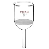 StonyLab Glas Büchner Trichter Filter, Borosilikatglas Buchner Filtertrichter mit Feiner Fritte(G3), 76mm Innendurchmesser, 80mm Tiefe - 250