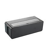Tianxiu Kabelbox Steckdosenbox Kabelsammler Aufbewahrungsbox Für Kabelführungs Ladekabel Aus ABS Kunststoff Mit Deckel Abnehmbar Wärmeableitung-25.8x10.8x12.5cmSchwarz/Weiß top S