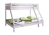 Etagenbett Doppelbett Stockbett Noah Kiefer massiv Weiss 90/140 x 200