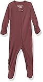 L'ovedbaby Unisex Organic Baby Reißverschluss Fußband, aubergine, 9-12 M