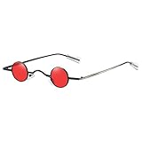 Lazzboy Sonnenbrille Runde Polarisierte Schutz Form Mann Frauen Hip Hop Brillen Shades Vintage Retro(Rot)