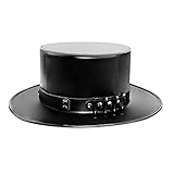 XHLLX Erwachsene Kostüm Zylinder Viktorianischen Gentleman Karneval Dekoration Steampunk Gothic Zylinder Pu-Leder Retro Punk Cosplay Halloween 59CM