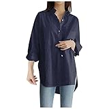 Gelbes Hemd für Teenager-Mädchen Lässige Mode für Damen einfarbig einreihig Reversnähte langärmliges lockeres H