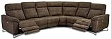 Ibbe Design L Form Ecksofa Braun Stoff Relaxsofa Couch mit Elektrisch Verstellbar Relaxfunktion Heimkino Sofa Selesta mit Fussteil Links, 310x252x69x101