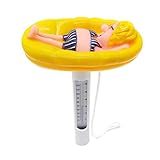 Bagalqio Strety Schwimmende Poolthermometer Niedliche Lustige Form Große Größe Langlebiges Thermometer Mit Schnur Für Schwimmbäder Whirlpool Spa Leicht Zu Pflegen Present B