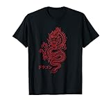 Dragon Drache mit Japanischen Schriftzeichen Kanji Aesthetic T-S