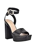 GUESS Damen Rippa Pumps, schwarzer Lack, 40 EU