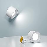 Feallive LED Wandleuchte Innen, Wandlampe mit Akku mit USB-Ladeanschluss,Touch Control 3 Helligkeitsstufen, 360° drehbare, für Wohnzimmer Schlafzimmer TreppenhausFlur kabellose w