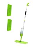 VINGO Bodenwischer Sprühwischer mit sprühfunktion, Wischmopp mit Sprühdüse und 550ml Wassertank, 360 Grad Rotierender Mop mit 2 Waschbarer Mikrofaserbezug für Küchenboden(Grün)
