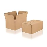 WPTrading - 20 Stück Versandkarton 2-wellig 350 x 350 x 350 mm Wellpappe (Nr. 2W-40A) Braun - Faltkarton quadratisch für Warenversendung, Paket & Päckchen - Karton Versand Verpackung extra stark