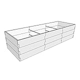 Hochbeet Gemüsekiste Bret, Travertin Muster aus Beton in Holzoptik für den Garten - Gemüsegarten, widerstandsfähig in verschiedenen Formen und Größen (Rohbeton) (Rohbeton)