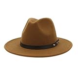 Zylione Fedora-Hut mit breiter Krempe, Trilby-Hut, Unisex, klassisch, Panamahut, Baumwolle, Jazz, Trilby-Hut Gr. Einheitsgröße, A-Kak