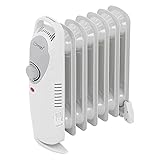 ML-Design Ölradiator 600W, Weiß, elektrischer, energiesparender Heizkörper mit 7 Rippen, Thermostat, Überhitzungsschutz, Tragegriff, stufenloser Thermostatregler, Elektroradiator Elektroheizung