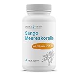 effective nature Sango Meereskoralle + Vitamin D3 & K2-120 Kapseln - Mit Calcium & Magnesium im optimalen Verhältnis 2:1 - hochdosiert & vegan - Nahrungsergänzung für Knochen & Säure-Base-H