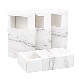 BENECREAT 16 Pack Marmor Weiß Kraftpapier Schubladenbox 10.7x8.7x4.15cm Rechteck Geschenkverpackungsboxen Seifenschmuck Bonbon Verpackungsbox für Hochzeitsgeburtstagsfeier Gefälligk