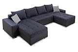 Collection AB Jockey XL Wohnlandschaft mit Bettfunktion und Bettkasten Ecksofa, Stoff, Anthrazit, 161 x 311 x 84