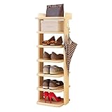 Schuhregal-Organizer 7-stufig, Schuhregal Für Eingangsbereich Mit Stauraum, Schuhregal Organizer Holz, Schuhregal Aufbewahrungsbox Organizer Freistehende Reg