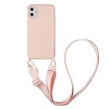 Jacyren Hülle iPhone SE 2020 Handyhülle iPhone 7 Plus Schutzhülle Handykette,iPhone 8 Plus Flüssiges Kieselgel Necklace(abnehmbar) Hülle,iPhone 7/8 Lanyard Hülle (iPhone SE 2020, Roségold)