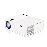 Projektor 1080p-Auflösung,LED Videoprojektor Heimkino voll HD Filmbeamer 4k Ultra HD Home Office Teaching Multifunktionalprojektor (Color : White)