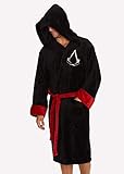 Groovy Assassin's Creed Bademantel mit Kapuze, Polyester, Schwarz, Einheitsgröß