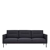 Furniture to Go Larvik Sofa, 100% PE-Stoff, Dunkelgrau/Schwarze Metallbeine, D