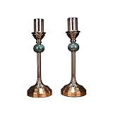 tropffrei Metallic Glas Kerzenständer Romantische Hochzeit Halloween Kerzenhalter Holiday Bankett Center Dekoration Arbeitsplatte Kerzenhalter Wand (Color : Metallic, Größe : A+B)